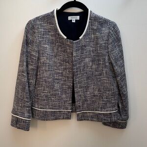 Barney’s New York Navy/Purple and White Textured Blazer